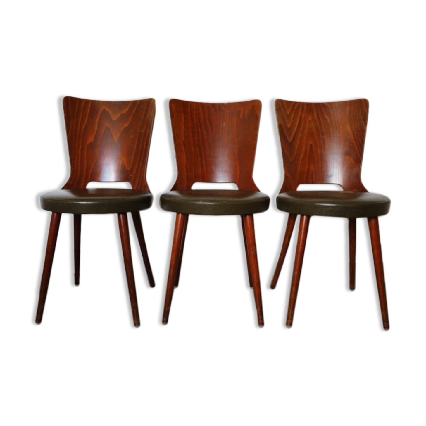 3 baumann chairs "dove" skai almond
