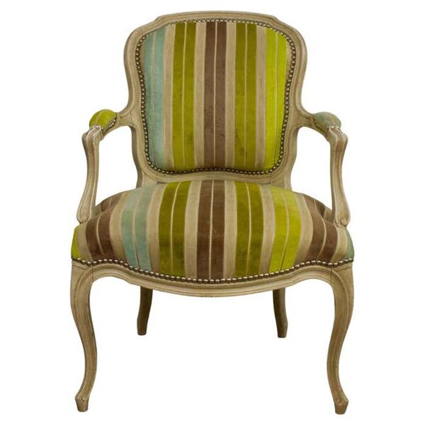 Fauteuil en velours gaufré de style Louis XV - vers 1950 France