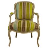 Louis XV style embossed velvet armchair - circa 1950 France