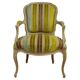 Louis XV style embossed velvet armchair - circa 1950 France