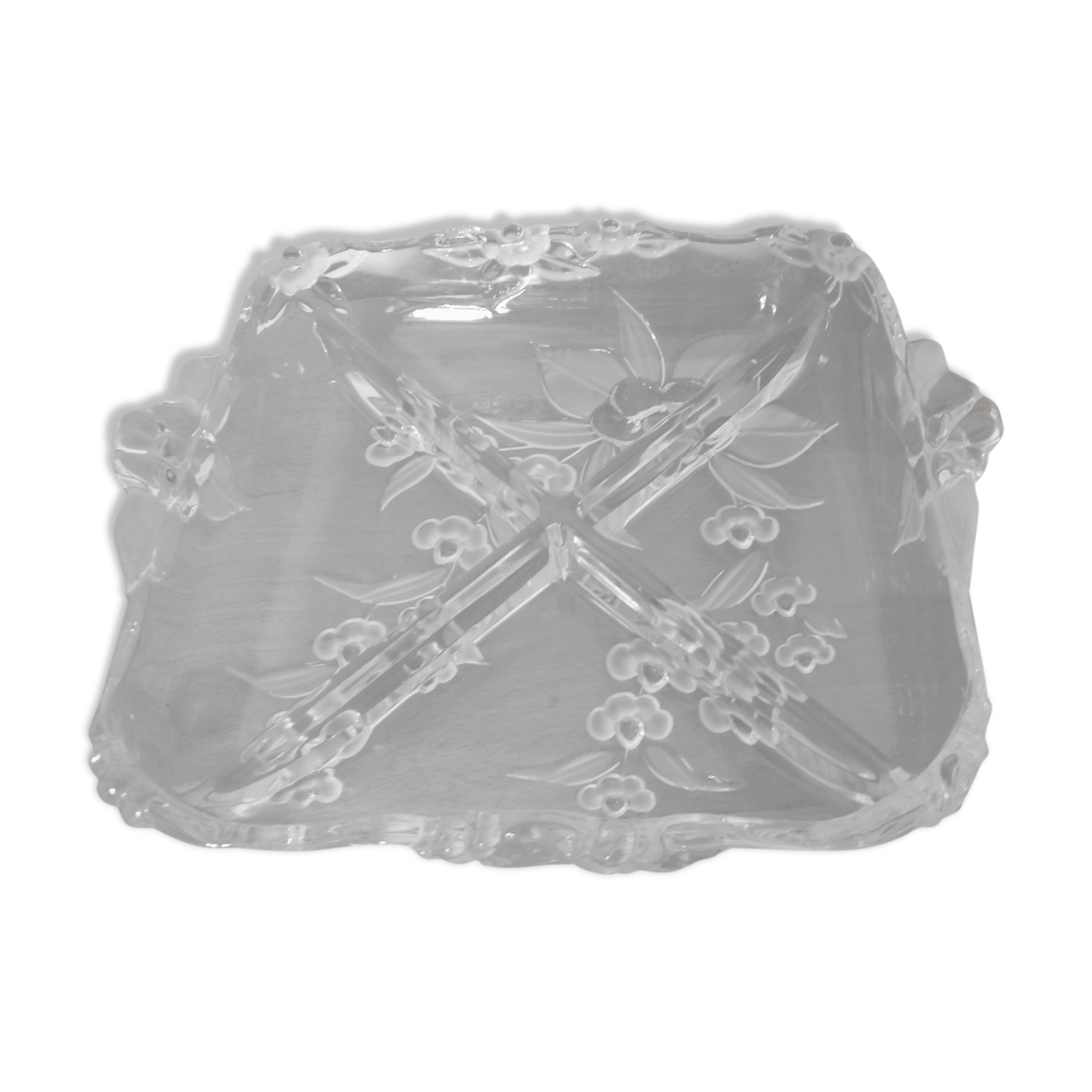 Plat a compartiment en verre epais deco laqué