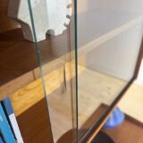 Vintage teak bookcase with glass doors – Scandinavian mid-century elegance