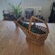 Woven wicker bottle basket