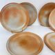 Lot de 6 assiettes plates en grès – Années 70
