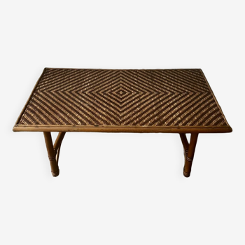 Rattan coffee table (70s)