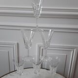 Set of 6 crystal champagne flutes