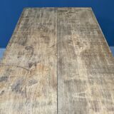 Handmade industrial oak dining table with black metal legs