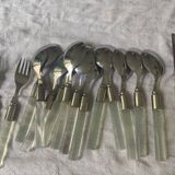 Set of plexiglass and stainless steel cutlery "Italy" from the 80s