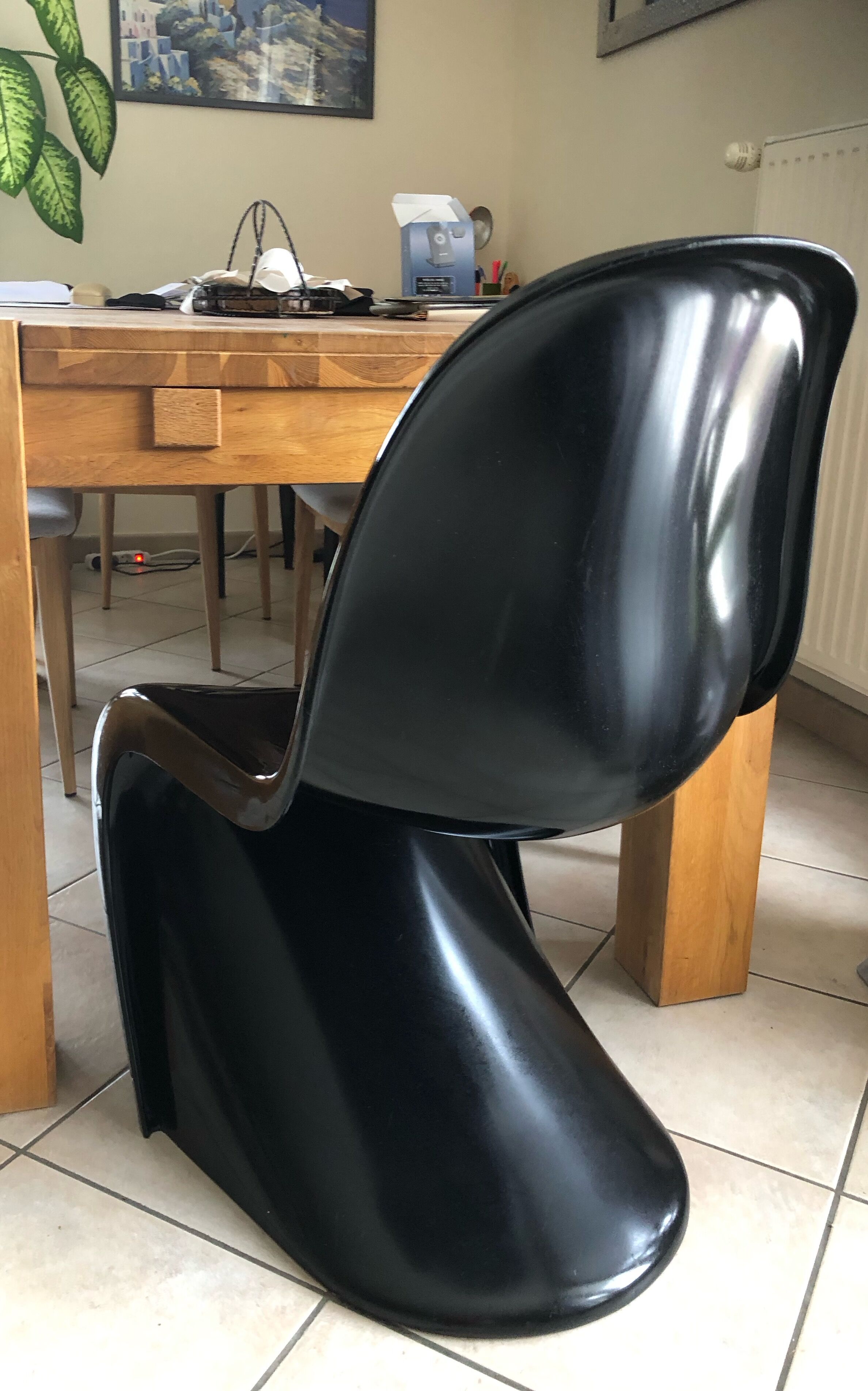 Set of 3 chairs Vintage black Verner Panton