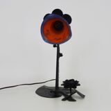 Art Deco Noverdy tulip lamp with black wrought iron base. 1930s