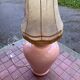 Large vintage ceramic pink pot lamp – Hand-painted lampshade
