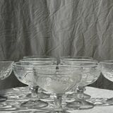 Set of 9 vintage ice cream cups with fruit patterns
