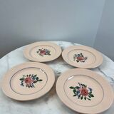 Set of four flat plates Sarreguemines Vosges