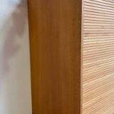 Vintage tambour cabinet - archive in oak