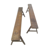 Oak benches (pair)