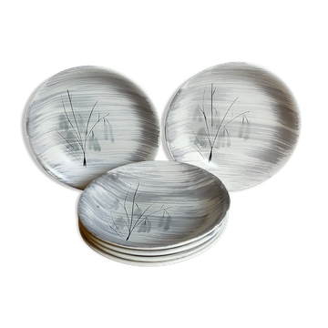 Six Niderviller ceramic plates service "Chatons" 50s.