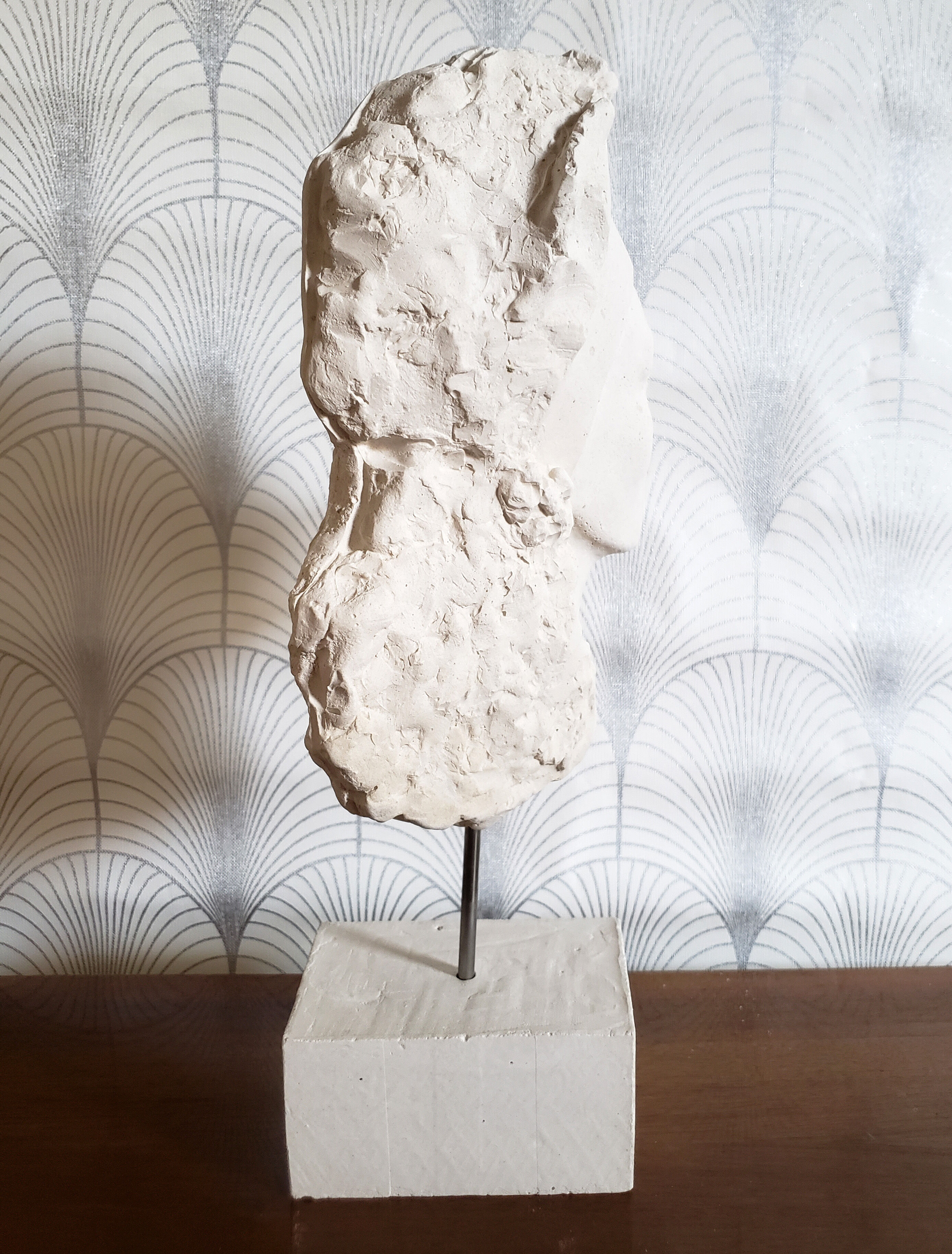 Woman's head in plaster