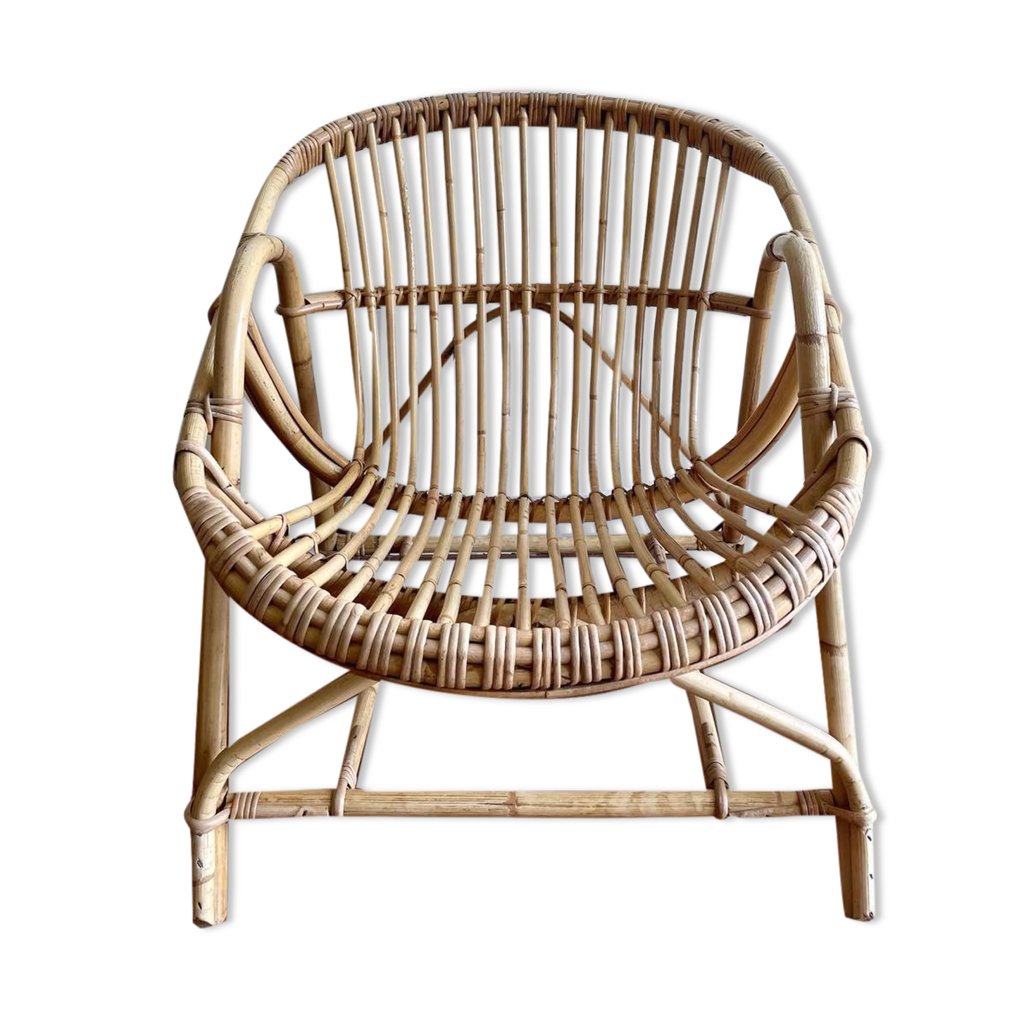 Rattan armchair shell 60s