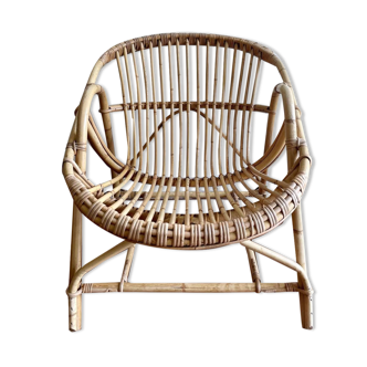 Rattan armchair shell 60s