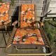 Paire de transats vintage à fleurs