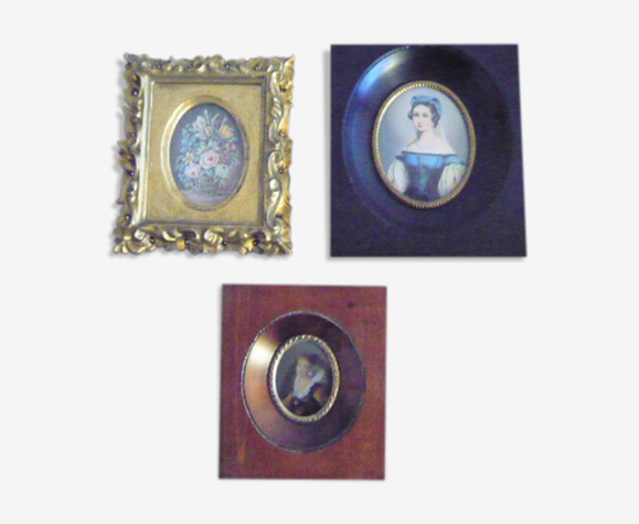 3 Miniatures XIXth