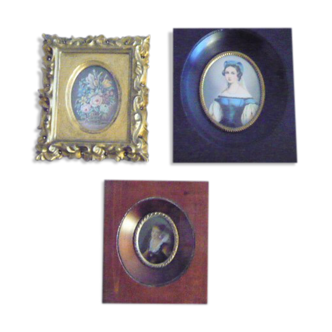 3 Miniatures XIXth