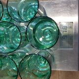 8 Emerald green wine/water glasses on foot model suede luminarc