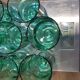 8 Emerald green wine/water glasses on foot model suede luminarc