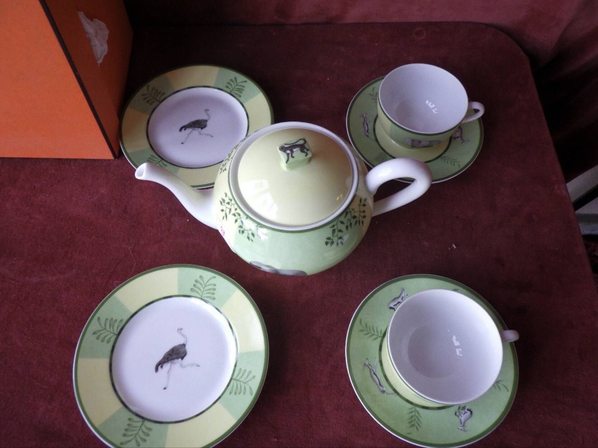 Hermès paris – service petit-déjeuner 7 pièces – collection africa –