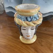 Ceramic Moorish head vase Caltagirone Sicily