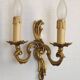 Stylish Vintage French Bronze Double Wall Sconce with Acanthus Leaf Detail
