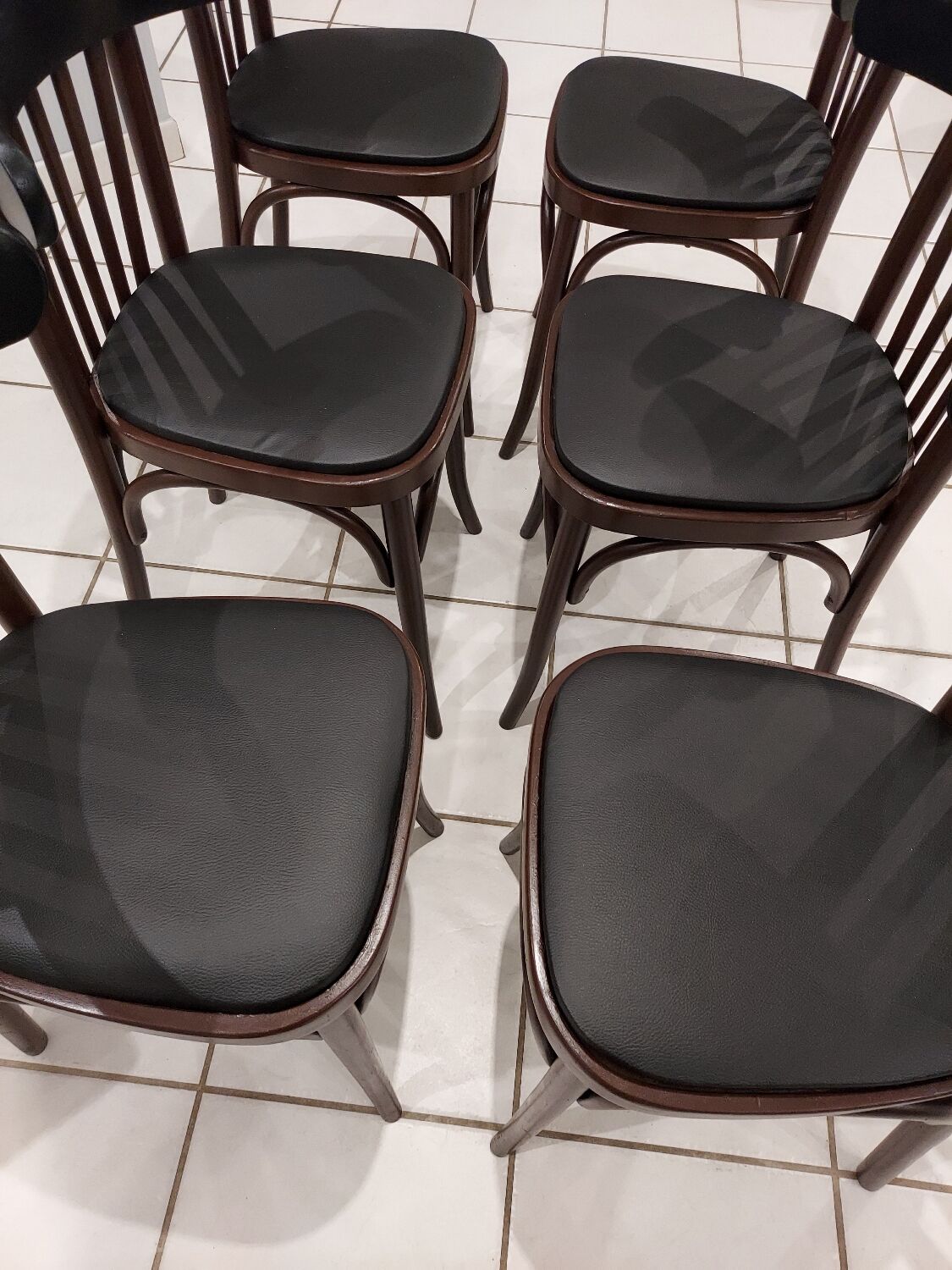 Set of 6 bistro chairs from the 1970s
