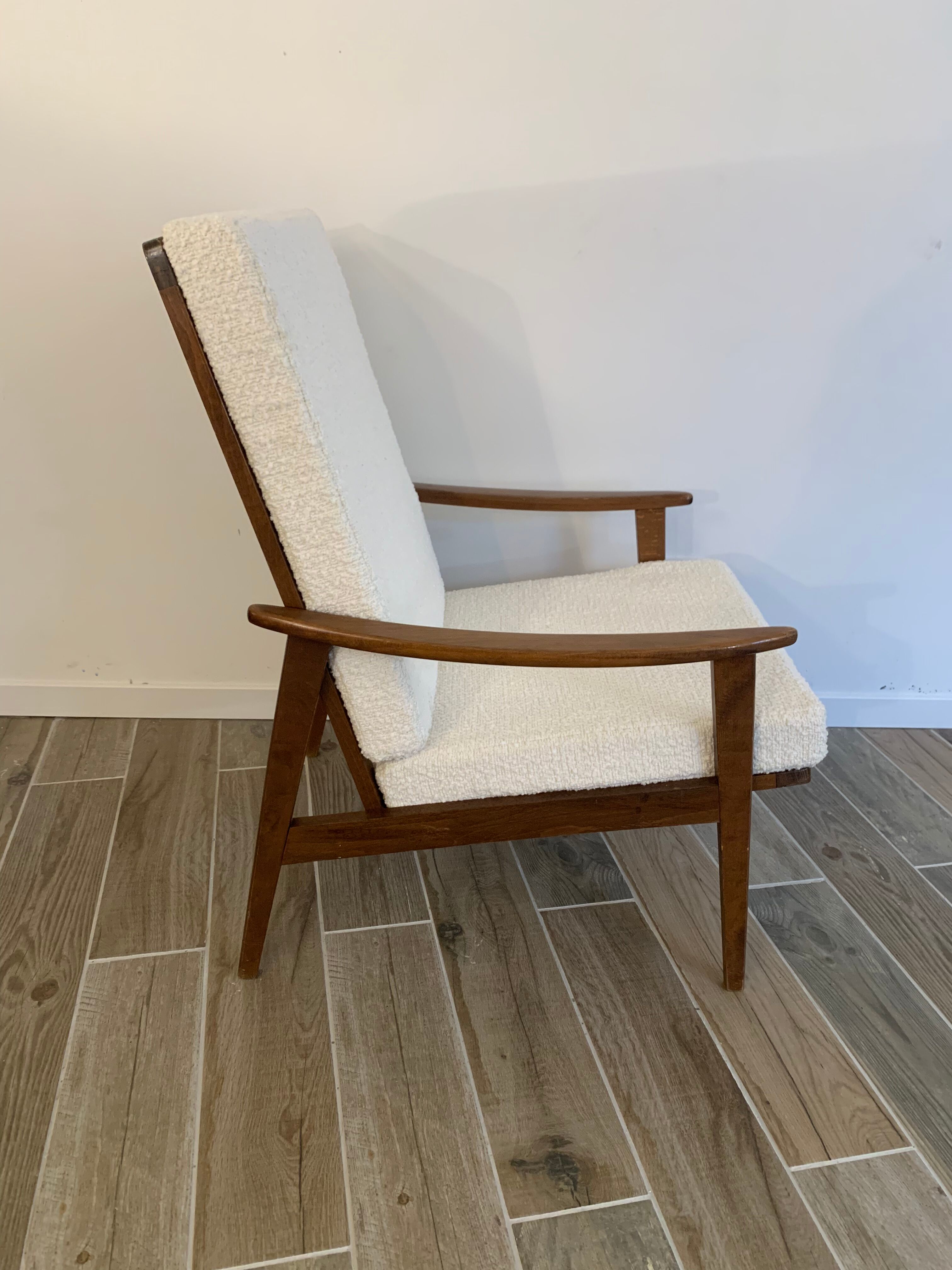 Scandinavian armchair redone fabrics buckles