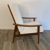 Scandinavian armchair redone fabrics buckles