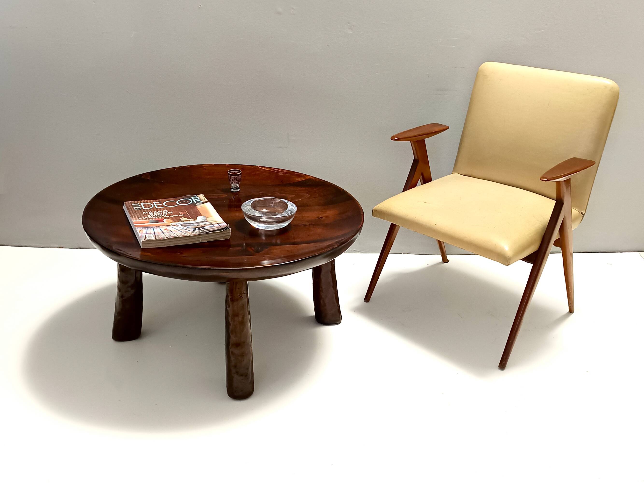 Brutalist Round Beech Coffee Table