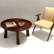 Brutalist Round Beech Coffee Table