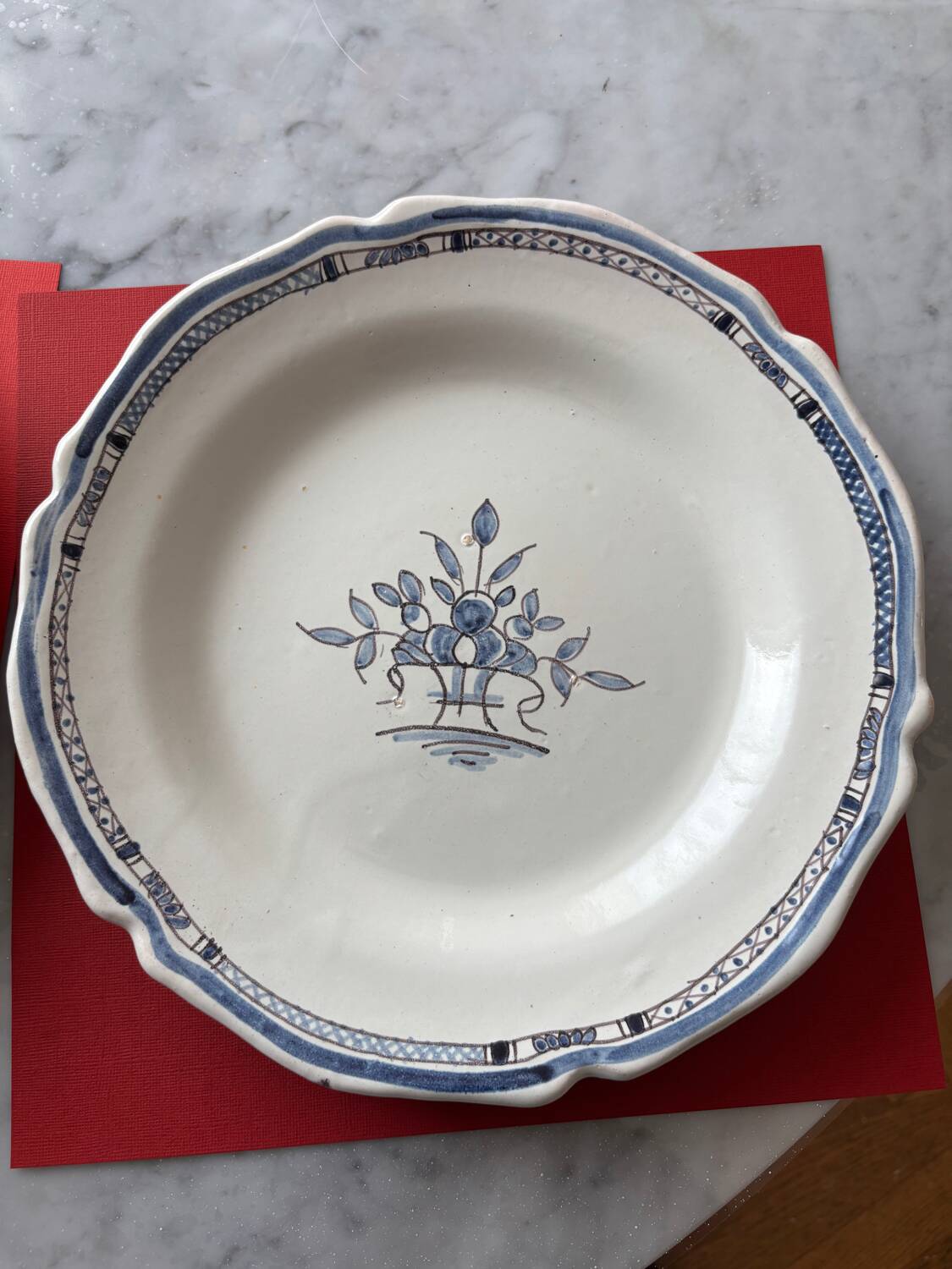 Pair of black earthenware dishes