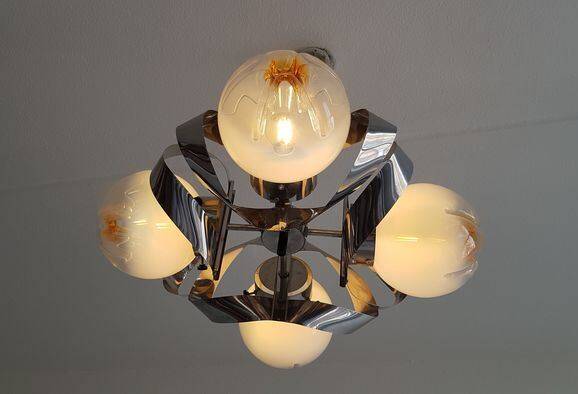 Mazzega Murano Space Age Chandelier 70s