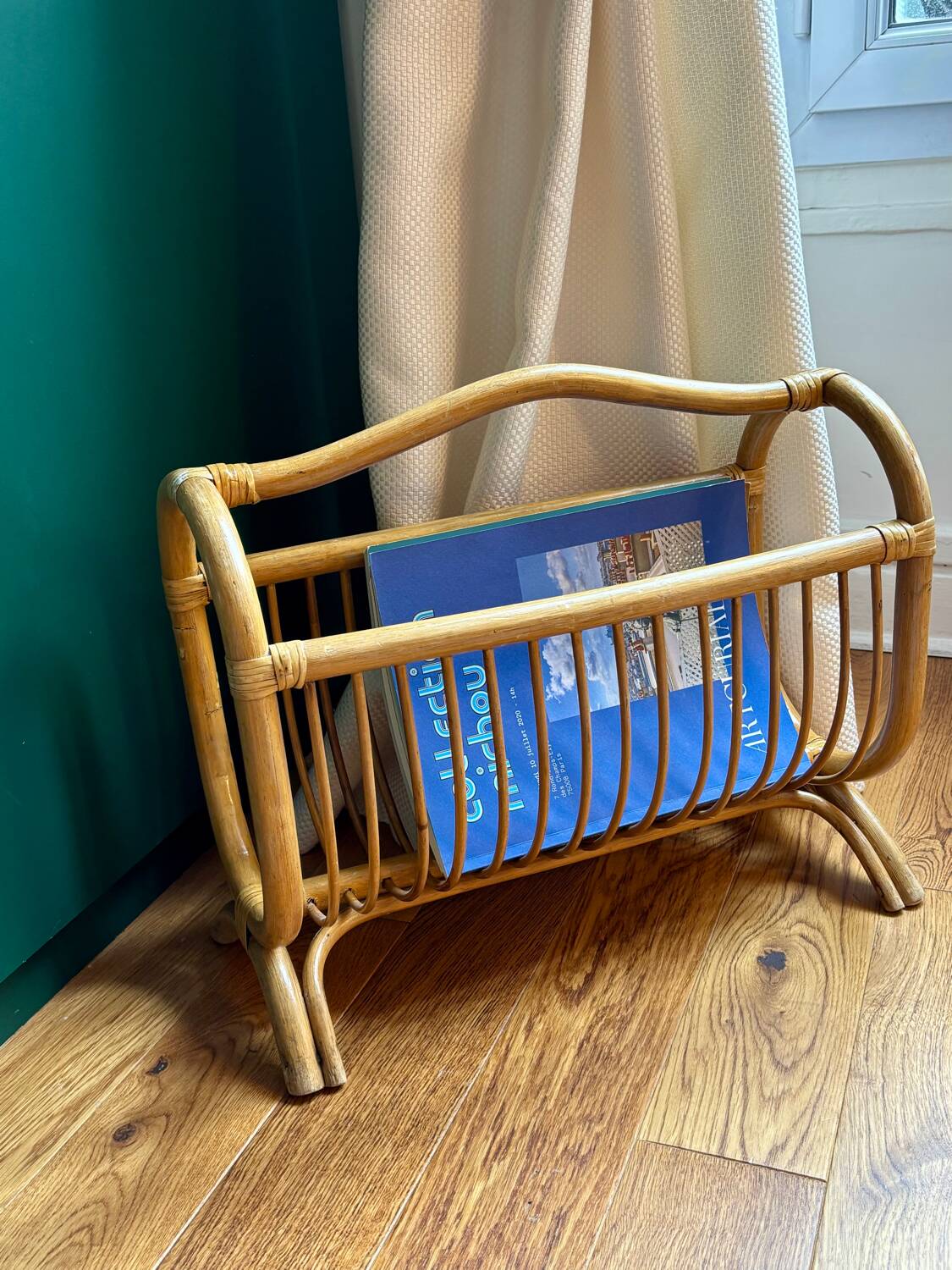 Wicker magazine rack