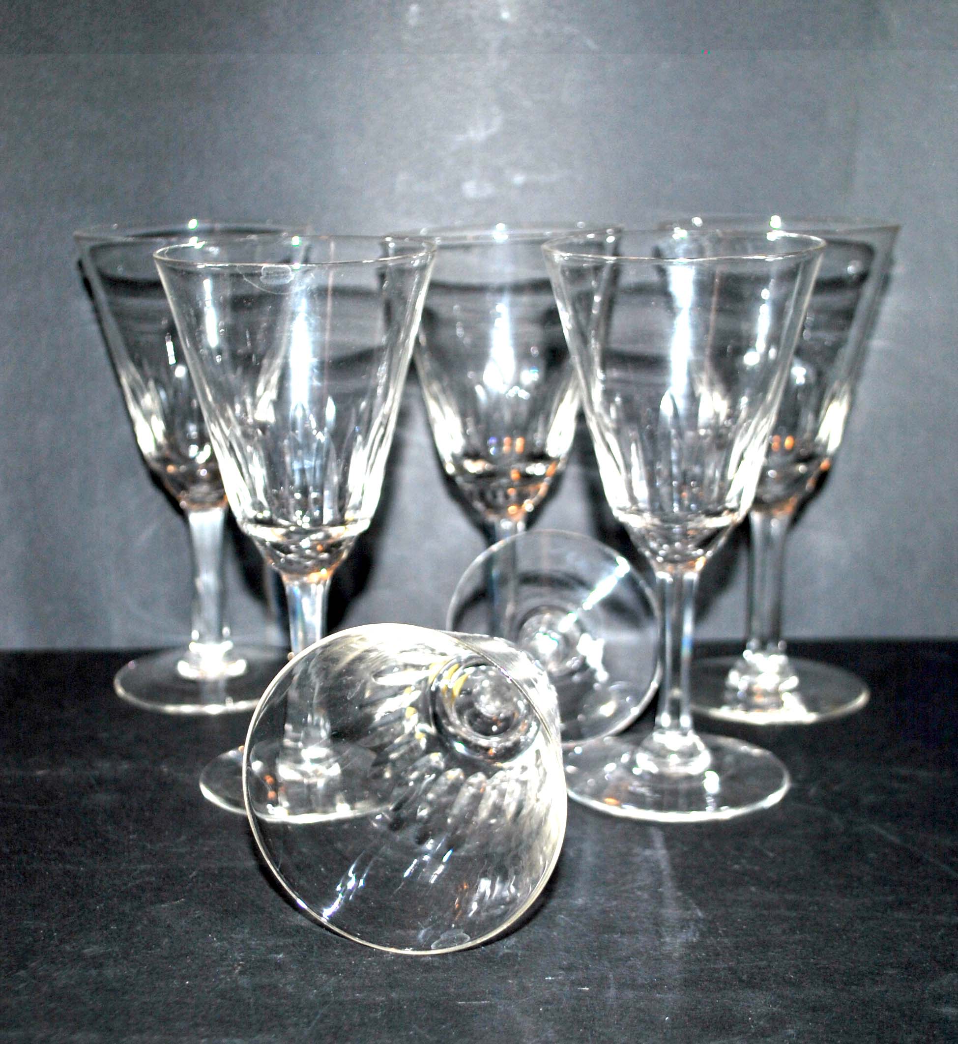 Meisenthal, series of 6 carved glasses