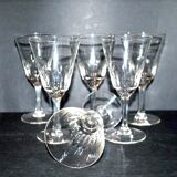 Meisenthal, series of 6 carved glasses