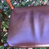 Chairs Niels Otto Møller model 80 brown leather and rosewood 60s