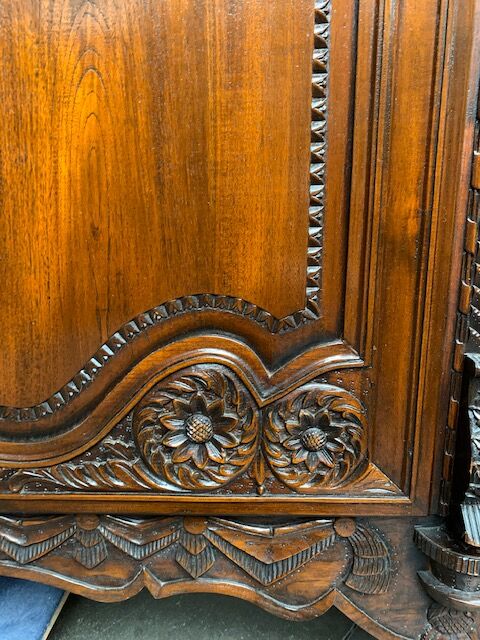 Norman wardrobe of ancient wedding. mahogany.