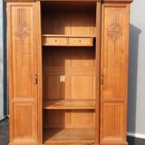 Library cabinet Art Deco columns with godrons
