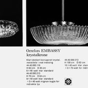1960s Orrefors Carl Fagerlund Brass & Crystal ‘Embassy’ Pendant Lamp