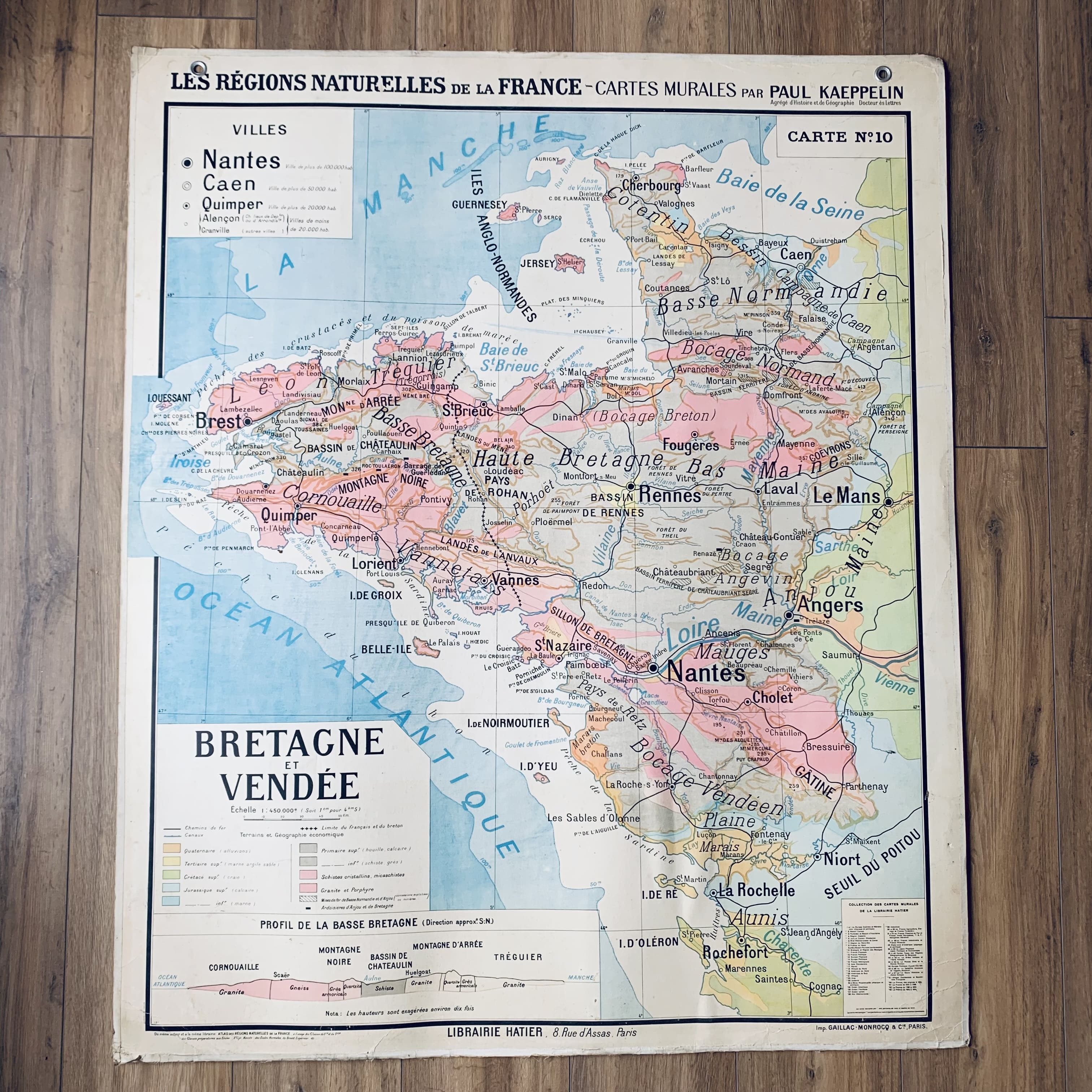 Map n°10 "Brittany and Vendée" by P. Kaeppelin and P. Deffontaines