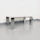 Table basse italienne vintage cidue en verre fumé et métal chromé des années 70