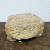 Amber glass wall lamp vintage flowers