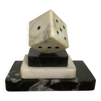 Art deco marble dice paperweight