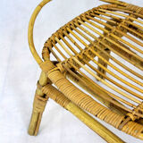 Rattan armchairs, table and stool, 1960